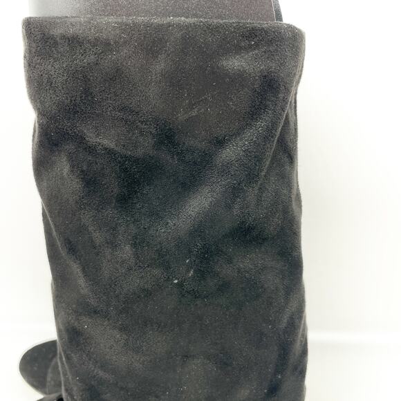 Nine West Women's Macken 2 Heels Faux Suede Open Toe Shoes Black Size 8M - Picture 11 of 12